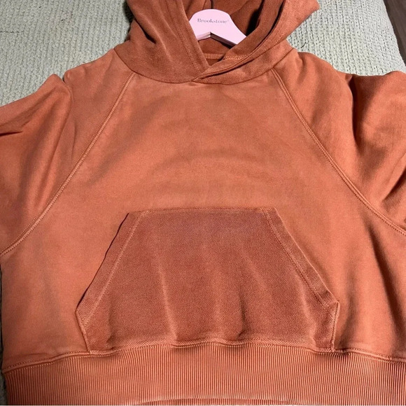 Aerie Cropped Pullover Hoodie Burnt Orange Size Small - Picture 2 of 7